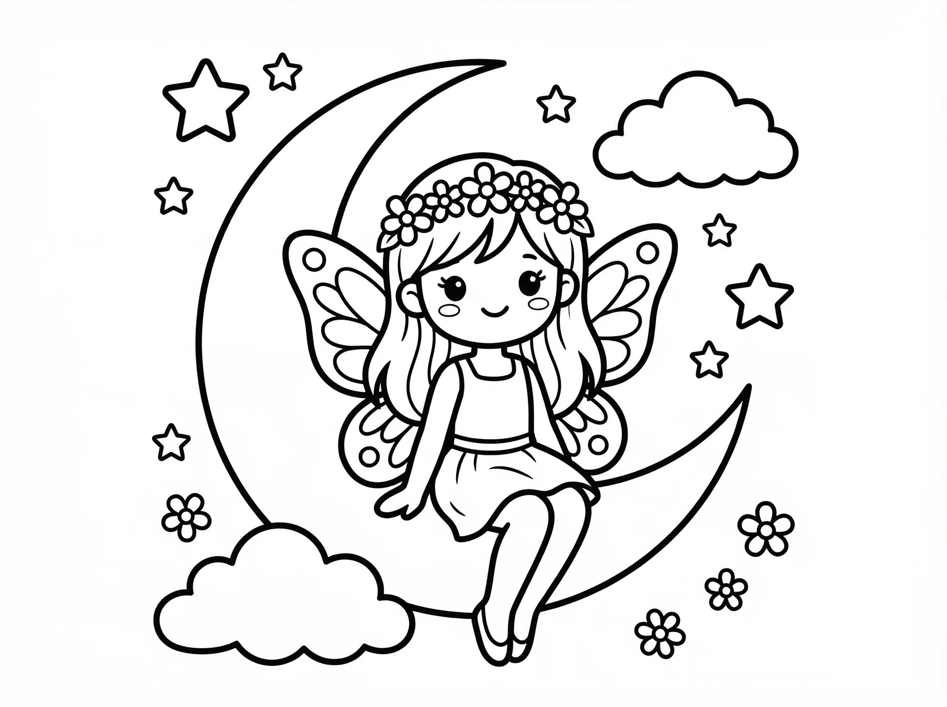 星汉灿烂在线全集免费观看 - 月亮上的蝴蝶翅膀精灵涂色线稿